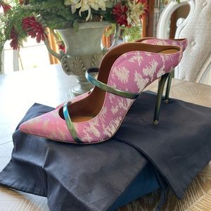 Malone Souliers Maureen Pointy ToePink/Green Mules